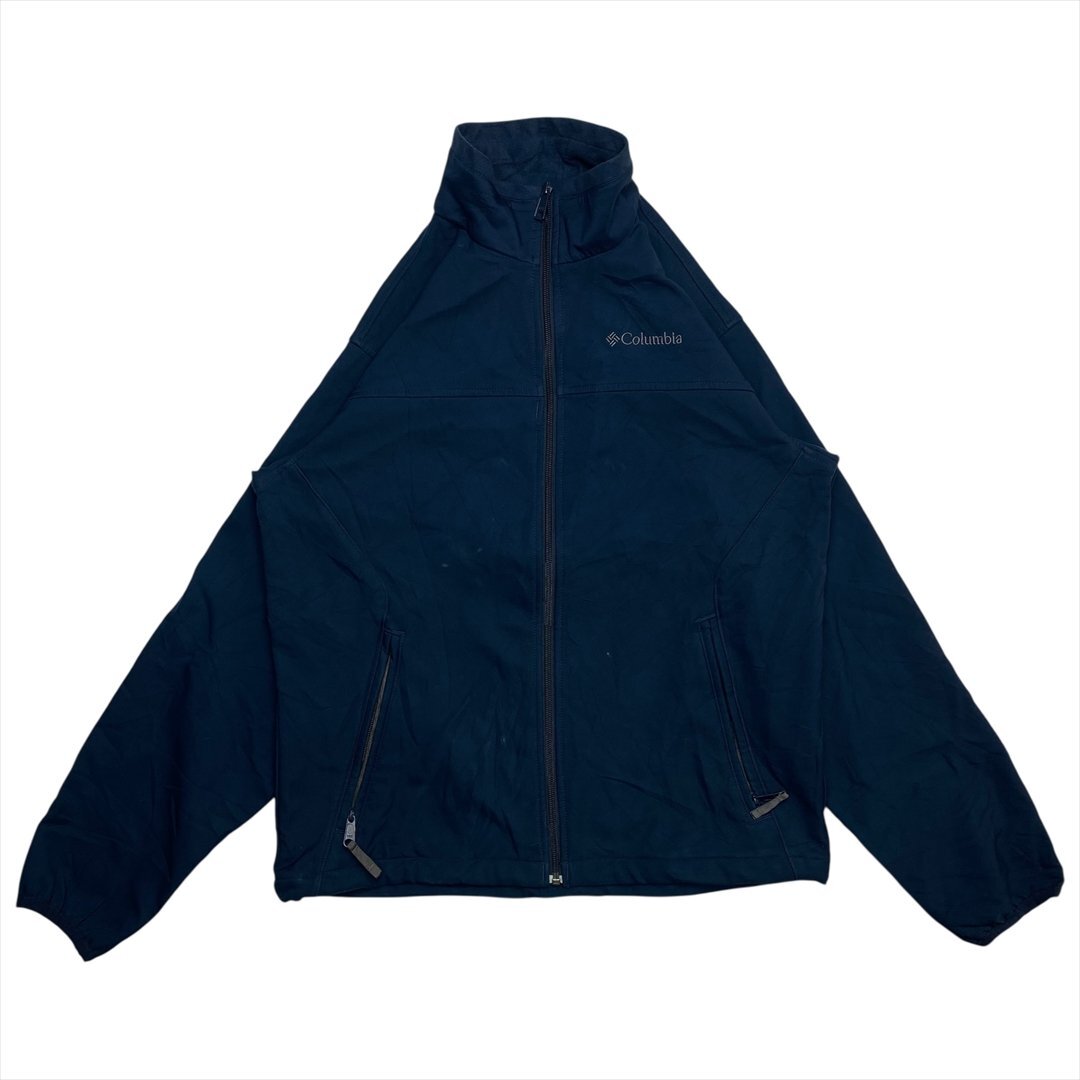 Vintage Columbia コロンビア 裏フリース プルジップ シェル ジャケット メンズ M ネイビー 古着 ジップアップ ビンテージ ヴィンテージ拍卖