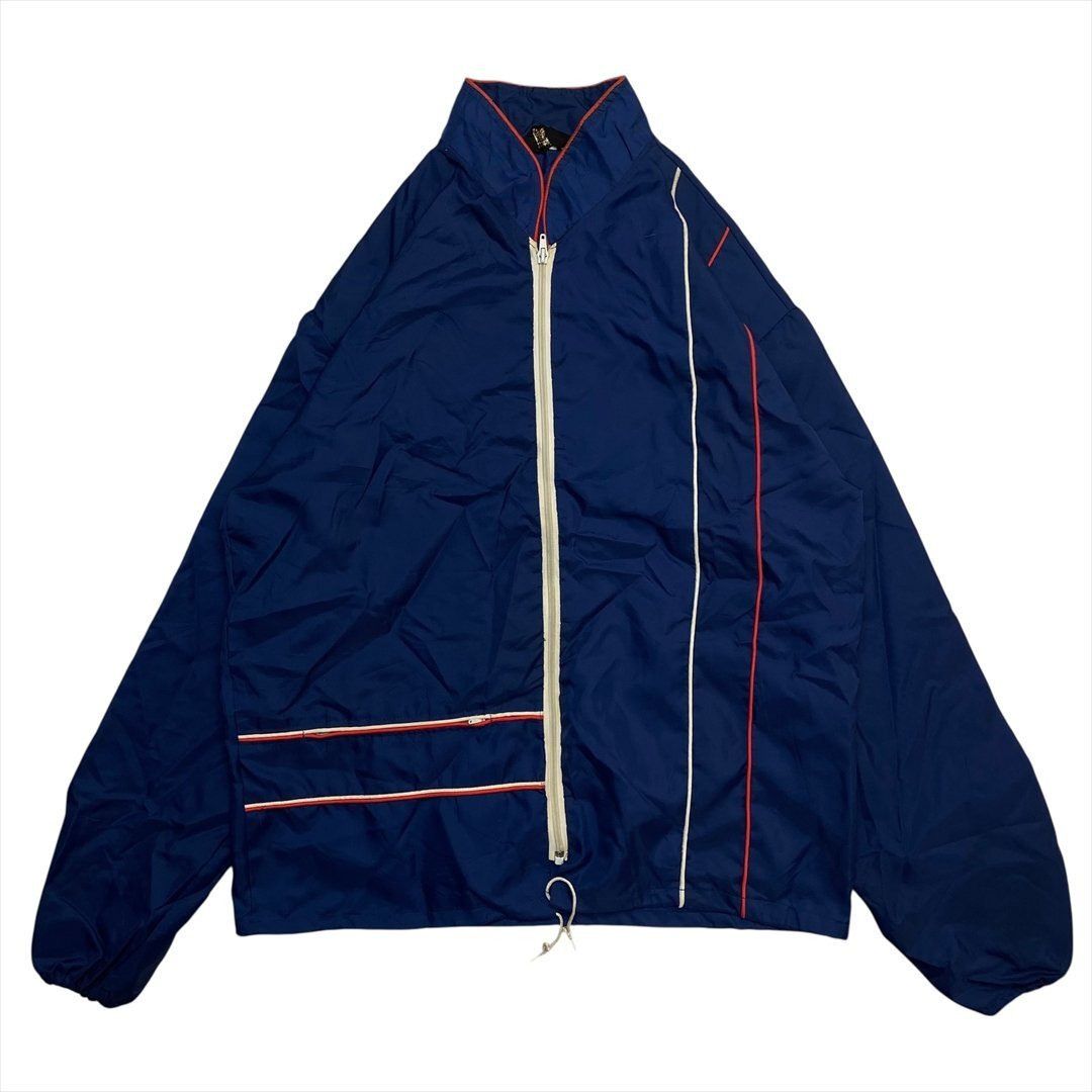 Vintage 70s Oakbrook Sportswear by Sears ライン デザイン ナイロン ジャケット メンズ FREE ネイビー 古着 ビンテージ ヴィンテージ拍卖