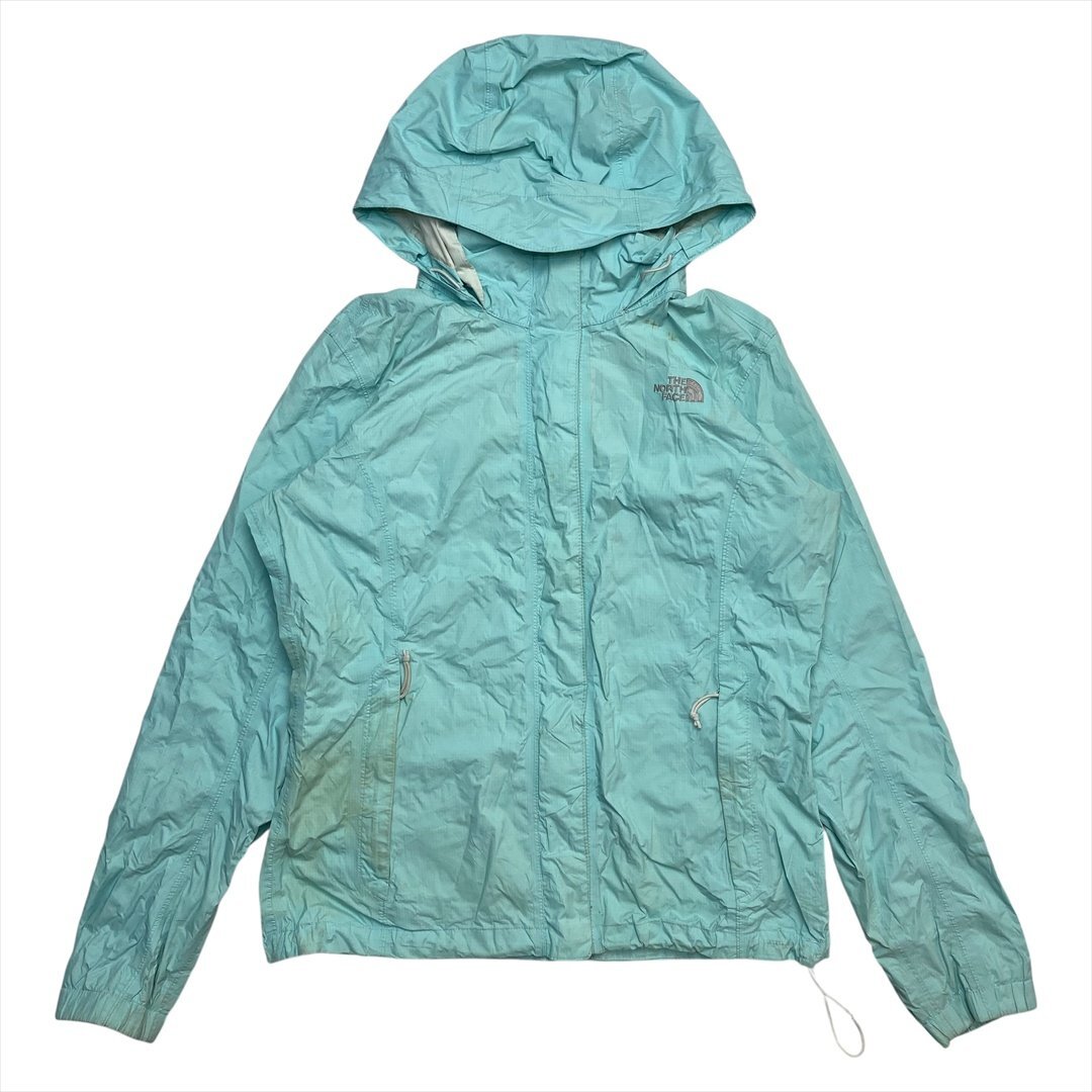 Vintage THE NORTH FACE ザ ノースフェイス HYVENT ナイロン パーカー レディース M ライトブルー 古着 エメラルド ヴィンテージ拍卖