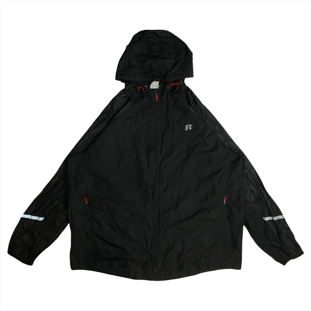 Vintage RUSSELL ラッセル ブルジップ パーカー メンズ XXL ブラック 古着 ジップアップ アウトドア スポーツ ビンテージ ヴィンテージ拍卖