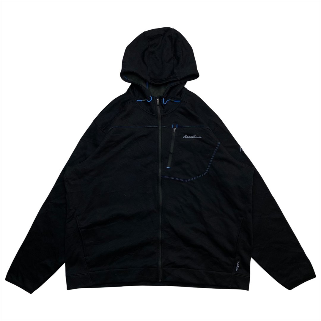 Vintage Eddie Bauer エディーバウアー FREEHEAT フルジップ パーカー メンズ XXL ブラック 古着 テック系 ジップアップ ヴィンテージ拍卖