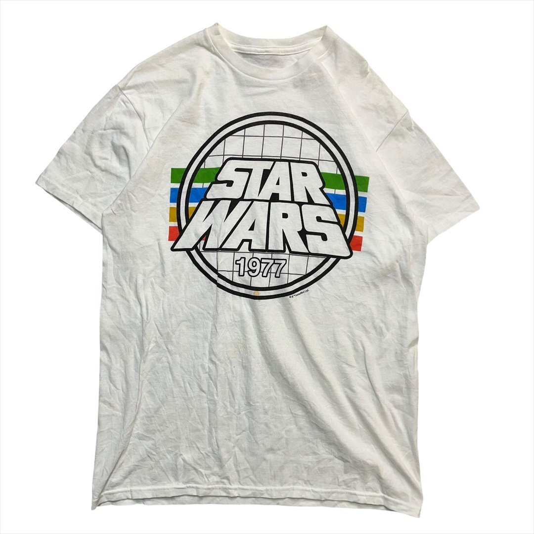 OLD Vintage STAR WARS スターウォーズ 1977 ロゴ プリント Tシャツ 半袖 メンズ FREE ホワイト 古着 ビンテージ ヴィンテージ拍卖