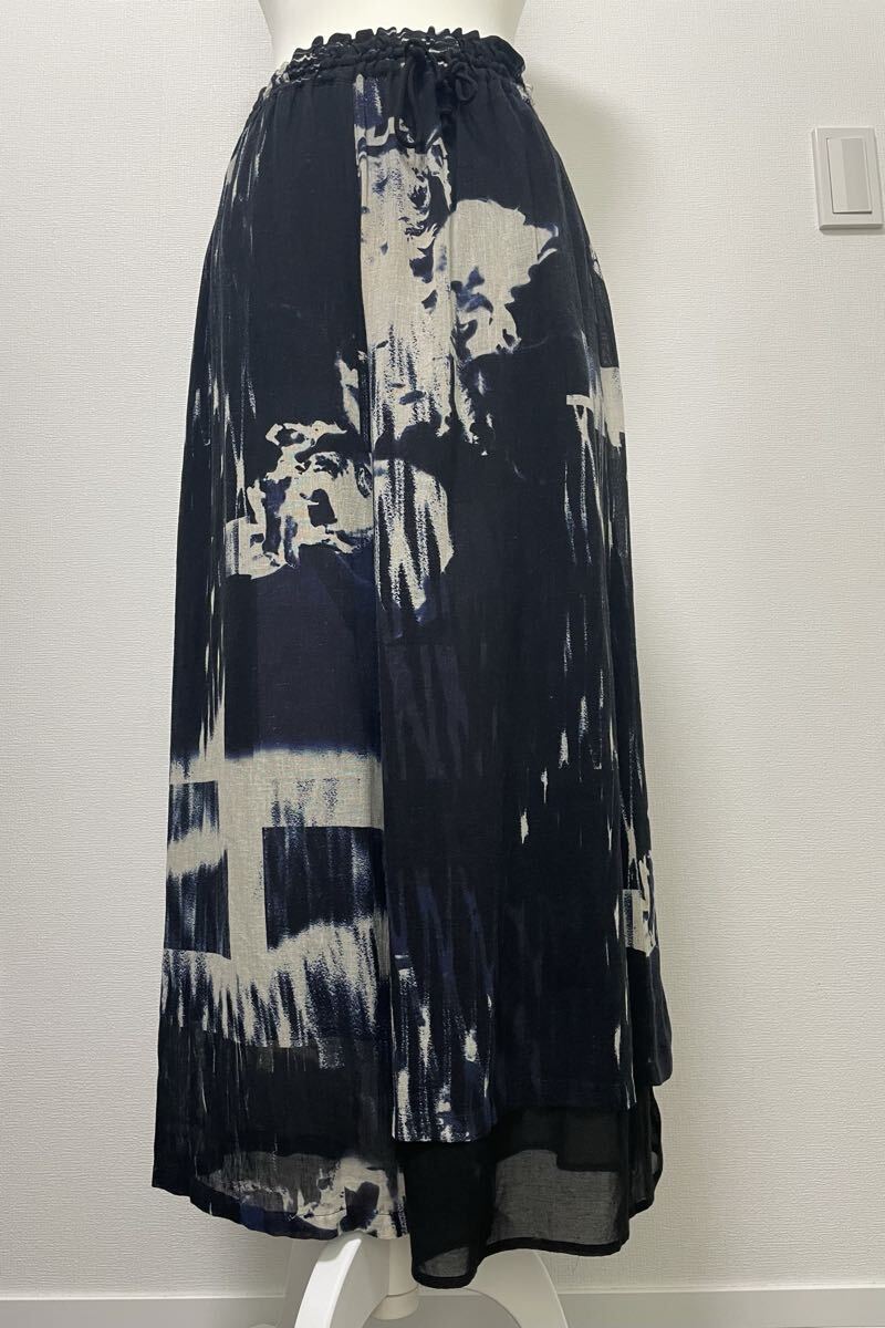 ワイズ Y's ヨウジヤマモト 総柄 アシンメトリー サルエルパンツ サイズ1 ブラック拍卖