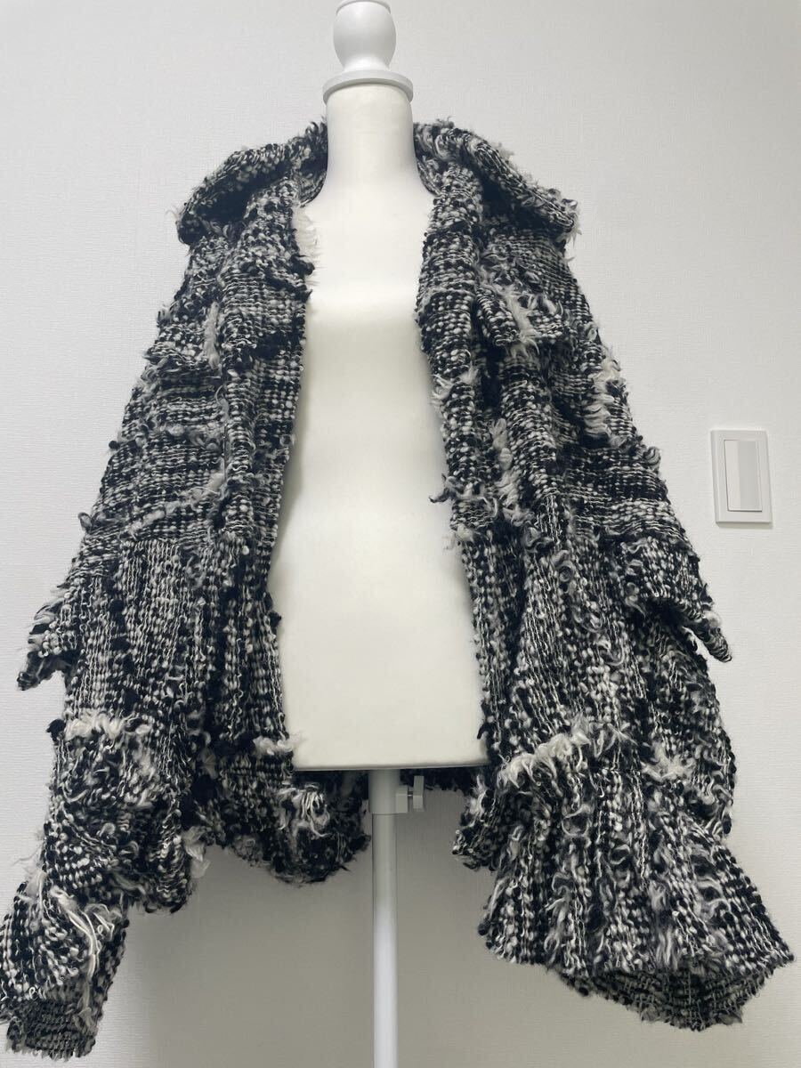 【Y's】ワイズ 2wayフリンジニットカーディガン フリーサイズ拍卖