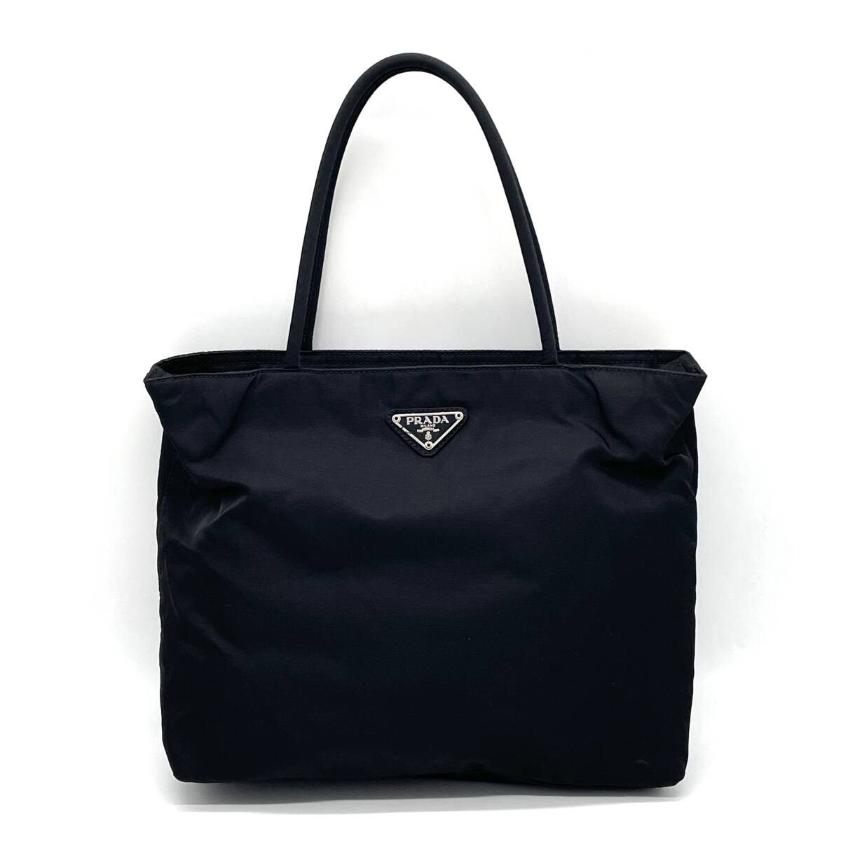 1円 美品 PRADA プラダ テスートナイロン トートバッグ ショルダーバッグ ハンドバッグ ブラック ロゴプレート拍卖