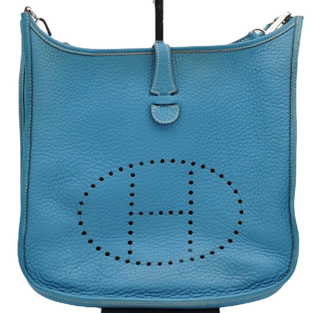 HERMES エヴリン 2 PM ブルージーン □H刻印 ショルダーバッグ B00014拍卖
