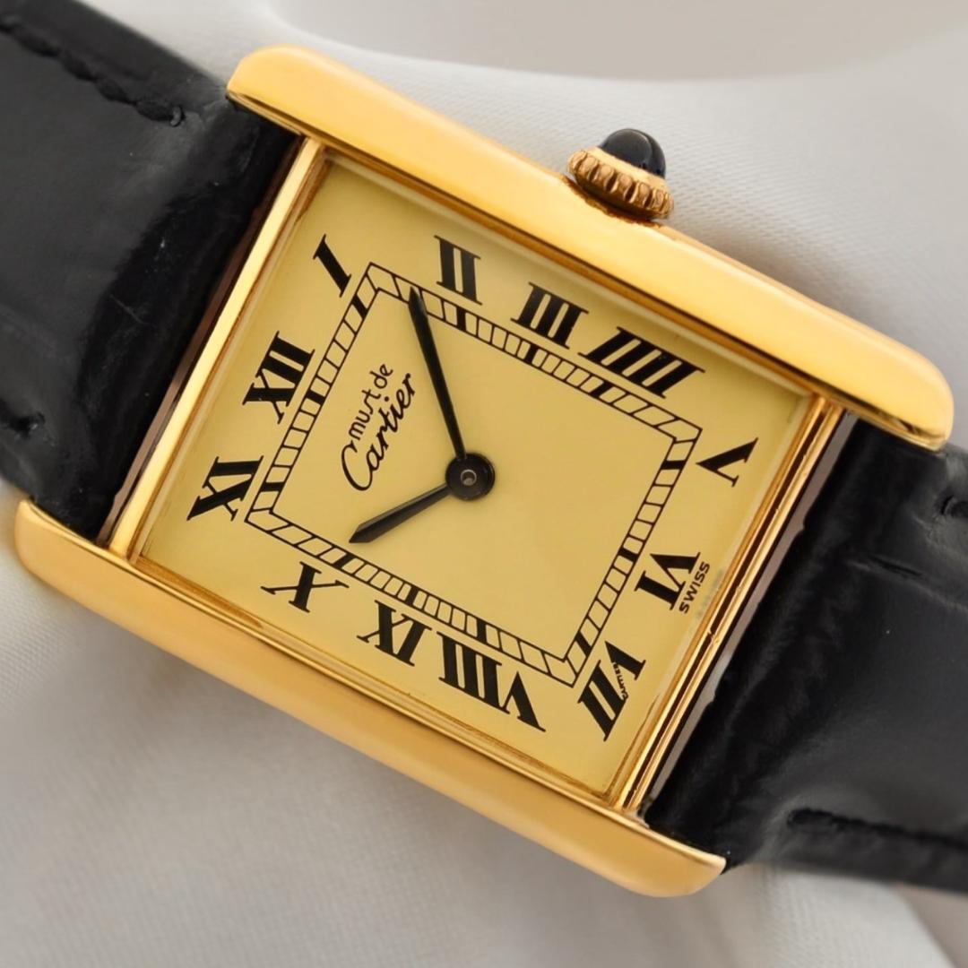 Cartier ヴェルメイユ マストタンク LM 手巻き アイボリー文字盤 W00032拍卖