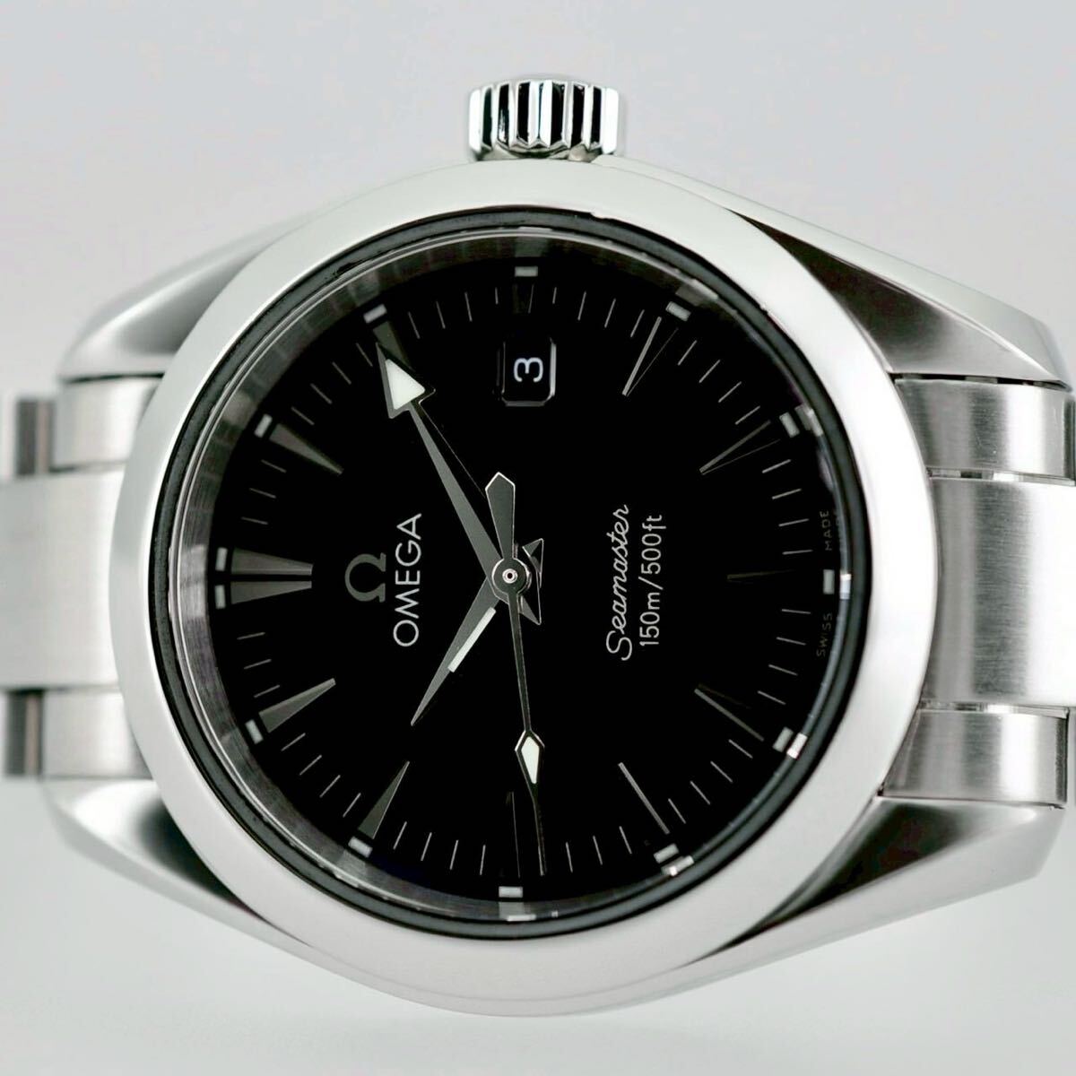 OMEGA 磨き済 2577.50 シーマスター アクアテラ ブラック W00029拍卖