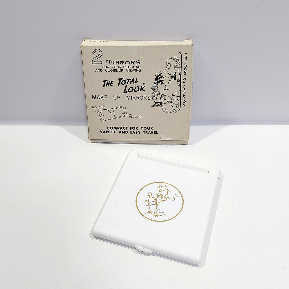 当時物 ヴィンテージ レトロ 鏡 メイクアップミラー 折りたたみ ビンテージ ミラー 中古現状品 y1325拍卖