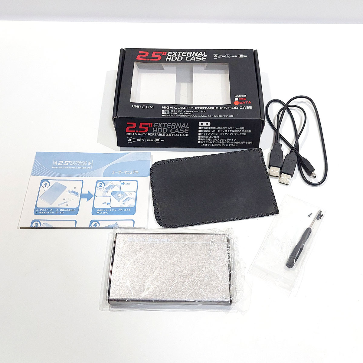 UNITCOM 2.5インチ HDDケース USB1.1/2.0 未使用??? 現状品 ya2756拍卖