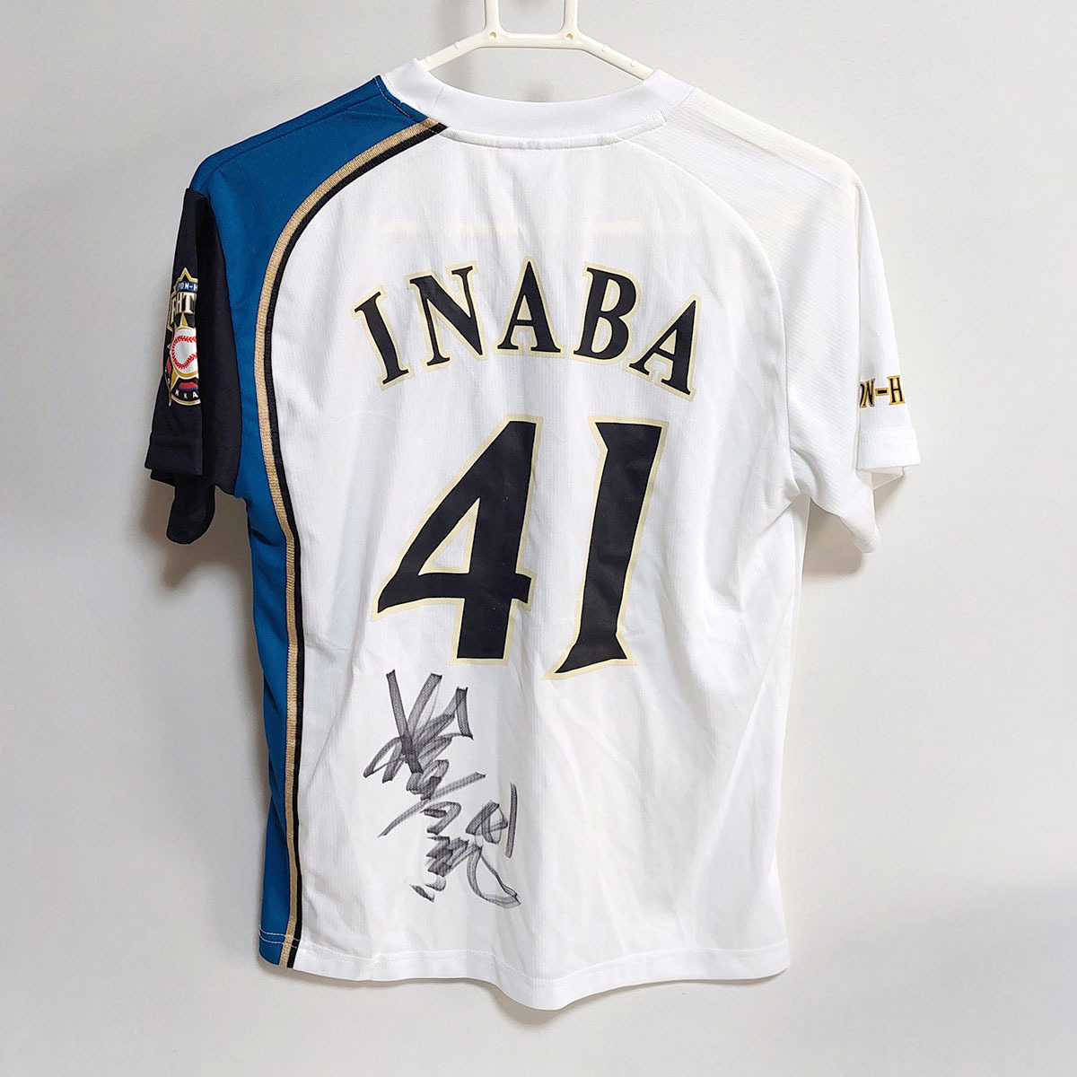 プロ野球 北海道 日本ハムファイターズ 稲葉篤紀 直筆サイン入り Tシャツ サイズS ファングッズ コレクション 現状品 ya2827拍卖