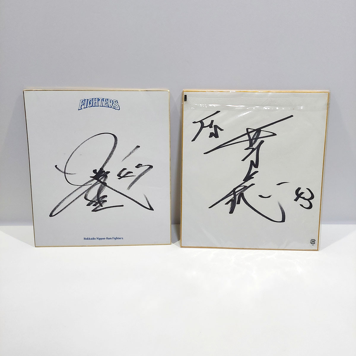 プロ野球 北海道 日本ハムファイターズ 菊池和正#47/星野八千穂#43 直筆 サイン 色紙 ファングッズ コレクション 現状品 ya2830拍卖