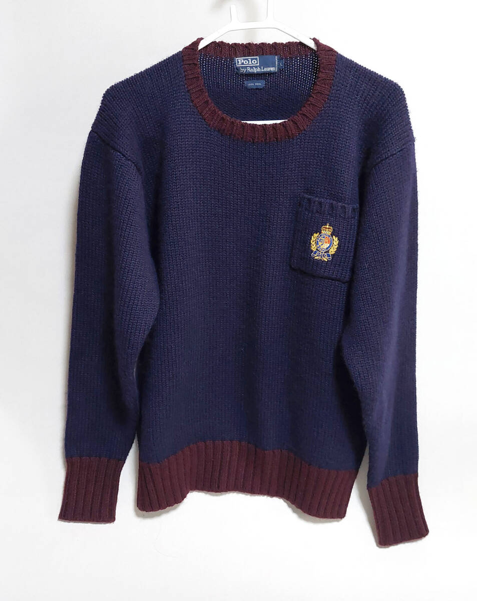 Polo by Ralph Lauren ポロ ラルフローレン D-TK-1551 ウール セーター Lサイズ 中古現状品 ya2778拍卖