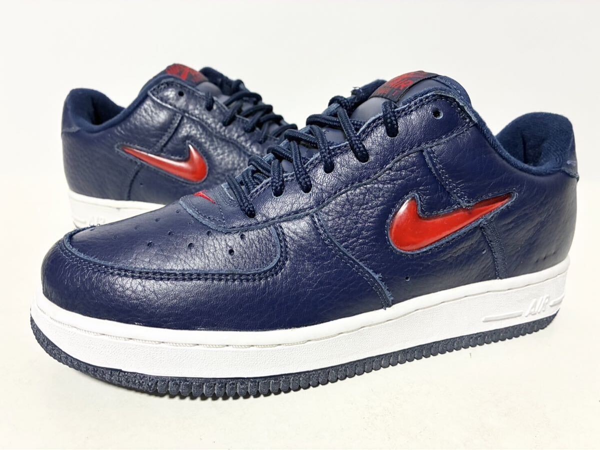 1997 新品 NIKE AIR FORCE 1 SC JEWEL NAVY RED WHITE ナイキ エア フォース ジュエル ネイビー レッド ホワイト 紺 24cm US6Y 653270-461拍卖