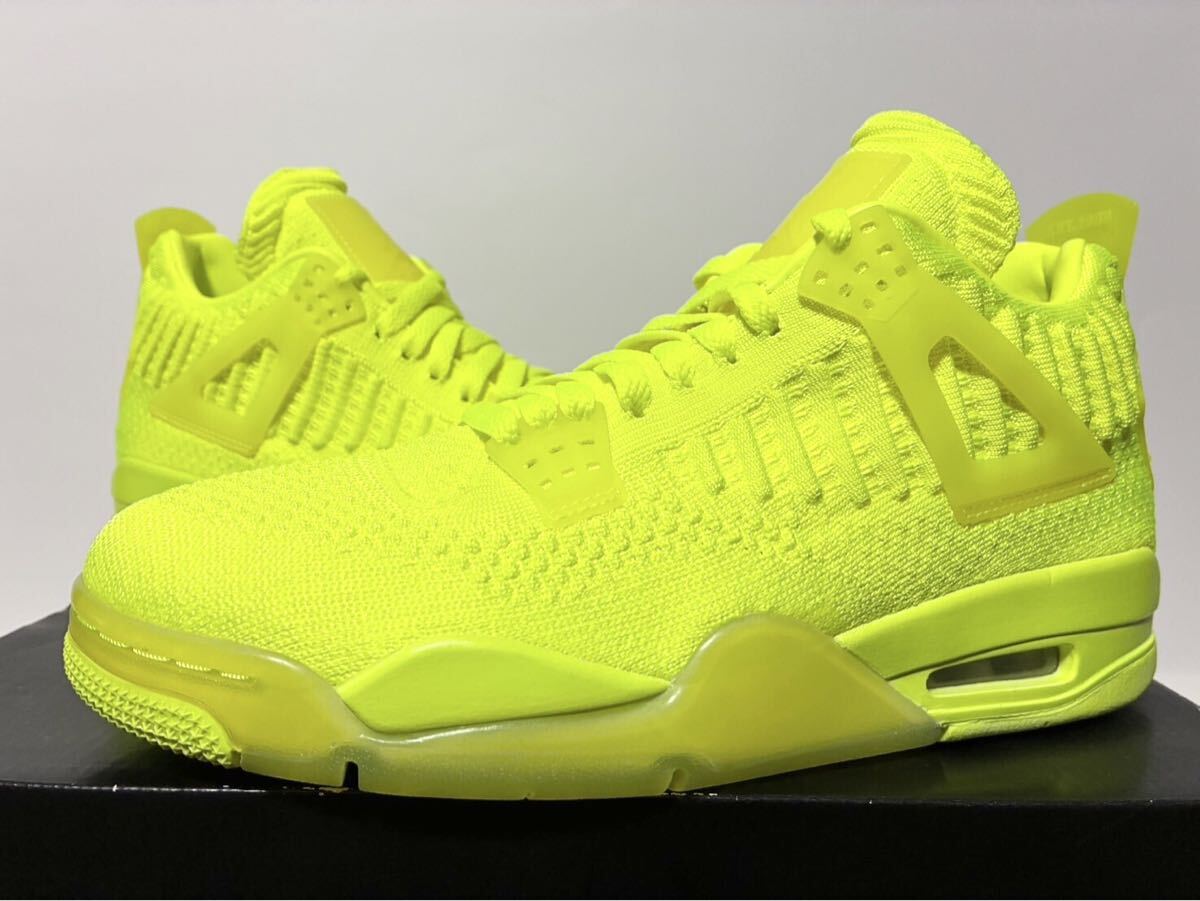 2019 国内新品 NIKE AIR JORDAN 4 RETRO FLYKNIT VOLT AJ4 ナイキ エア ジョーダン レトロ フライニット ボルト 26.5cm US8.5 AQ3559-700拍卖