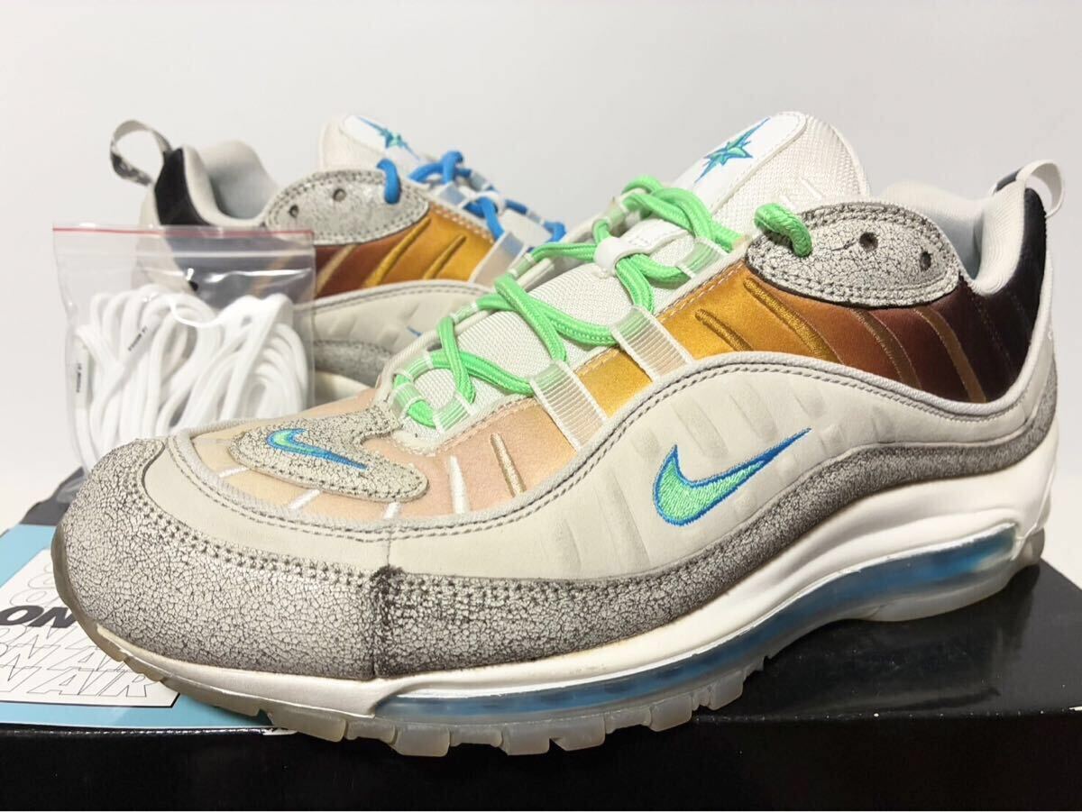 2019 NIKE AIR MAX 98 OA GS ON NYC NEW YORK GREY GREEN LA MEZCLA ナイキ エア マックス オンエアー ニューヨーク 28cm US10 CI1502-001拍卖