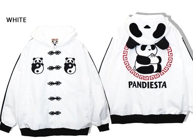 なりきり中華パンダブルゾン◆PANDIESTA JAPAN ホワイト Mサイズ 595102 パンディエスタジャパン チャイニーズ ユニセックス オーバー拍卖