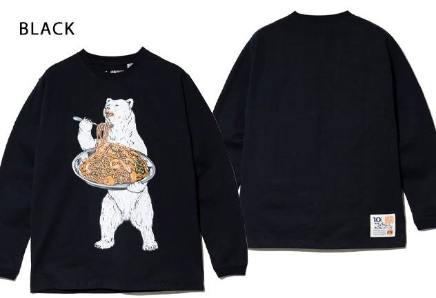 超ヘビーUSA/Cナポリタンクマ ロングスリーブTシャツ◆go slow caravan ブラック Lサイズ 351906 ゴースローキャラバン 熊 ユニセックス拍卖