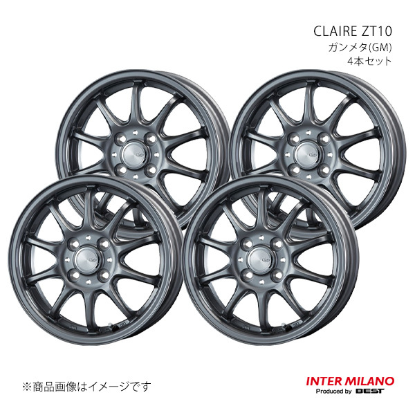 INTER MILANO インターミラノ CLAIRE ZT10 ホイール 4本セット【14×5.5J 4-100 INSET38 ガンメタ】拍卖