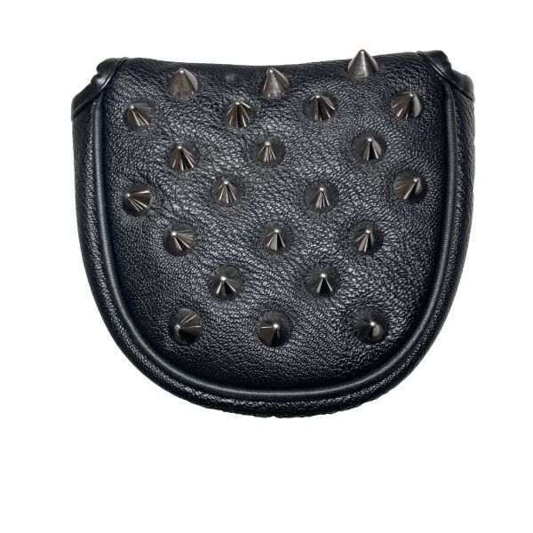 マレット型 パターカバー スタッズ付き 2ボール、オデッセイなどに ブラック拍卖