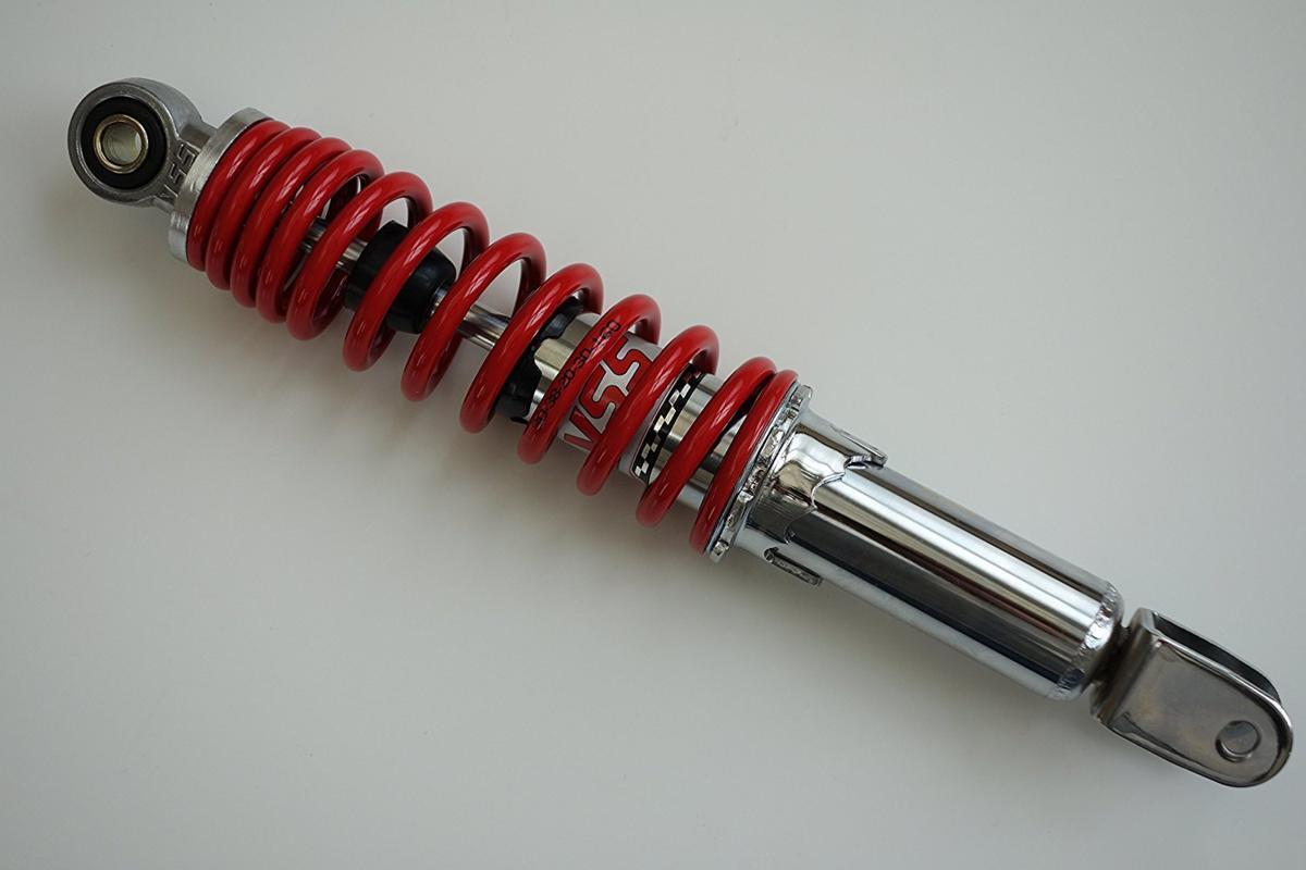 YSS ライブディオ リアサスペンション クローム/レッド 310mm 5段階式スプリングプリロード ライブDio-ZX 新品拍卖