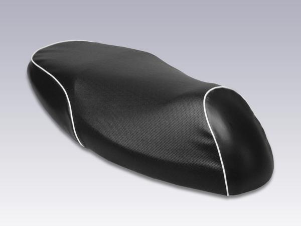 国産厚手合皮素材★2型シグナスX/SR (SE44J/46J) 専用カスタムシートカバー ディンプル/ブラック ホワイトパイピング 口ゴム式 新品拍卖