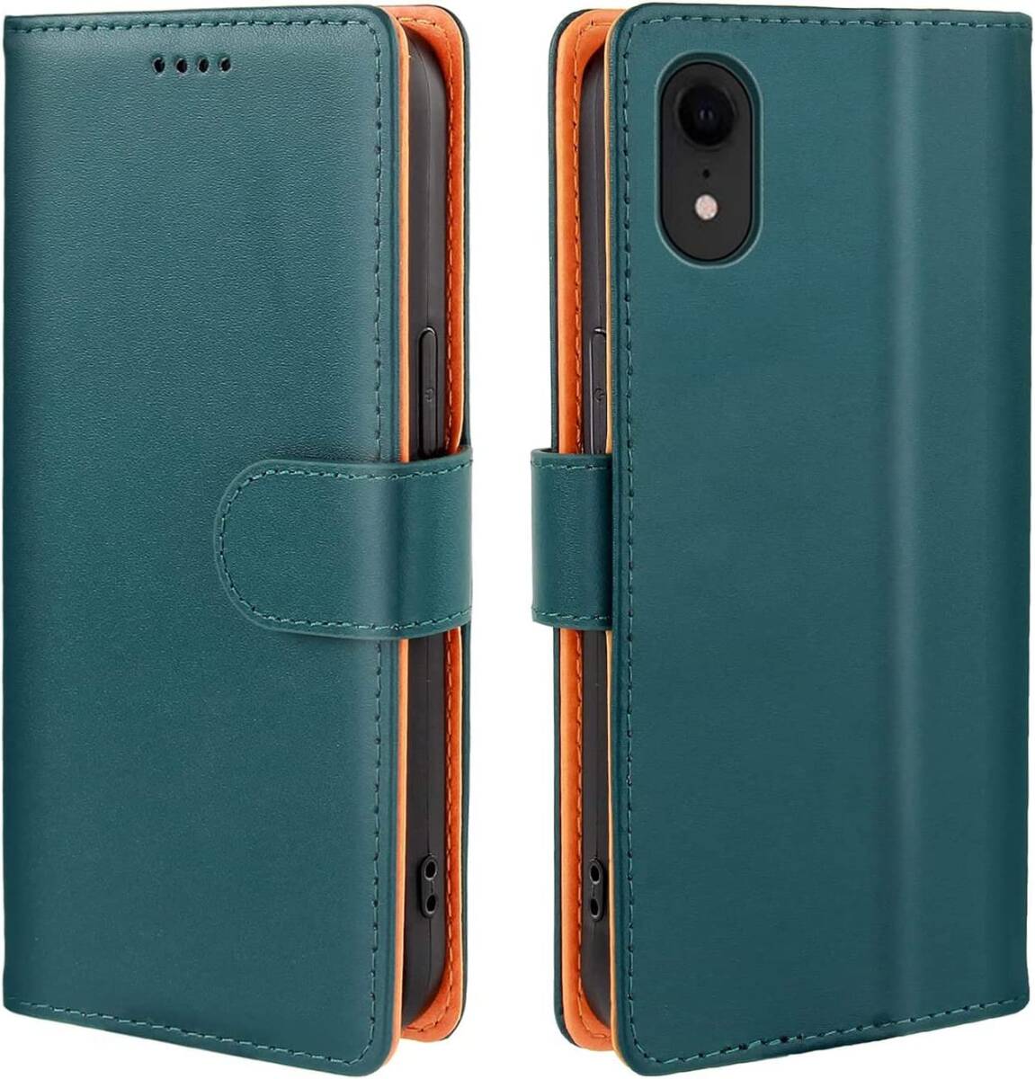 iPhoneXRケース 手帳型 おしゃれ レザー 耐衝撃 耐摩擦 全面保護 マグネット式 カード収納 スタンド機能 手触りが良い グリーン ay308拍卖
