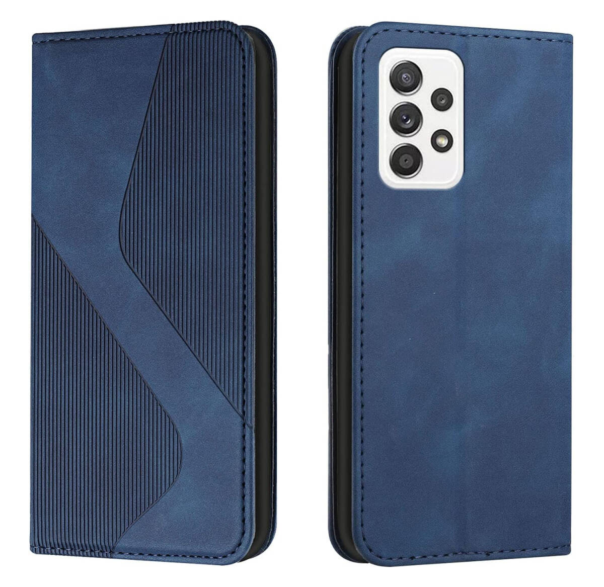 Galaxy A53 5Gケース 手帳型(SC-53C/SCG15) スタンド機能 カードポケット収納 耐衝撃 フェイクレザー ブルー ay656拍卖