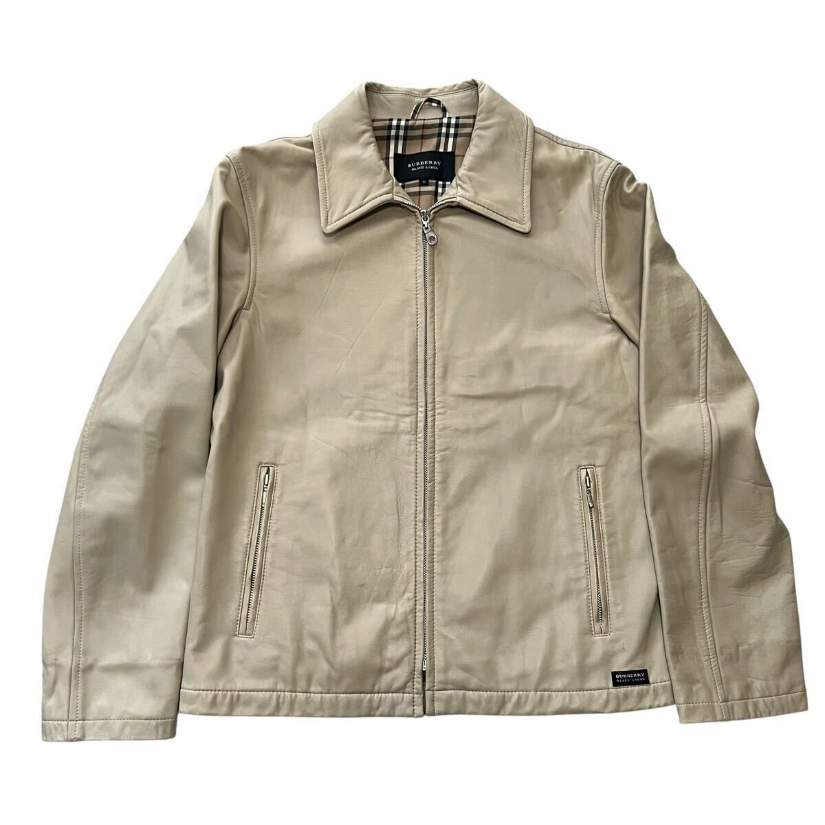 BURBERRY BLACK LABEL バーバリーメンズ レザージャケット Lamb Leather Zip-up Jacket拍卖