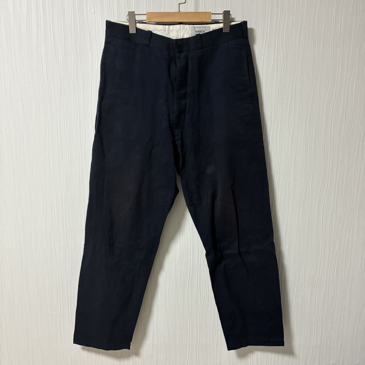 YAECA ヤエカ チノパン ネイビー メンズ サイズ34 日本製 ボトムス チノパンツ コッパン 綿パン ボタンフライ a1236 拍卖