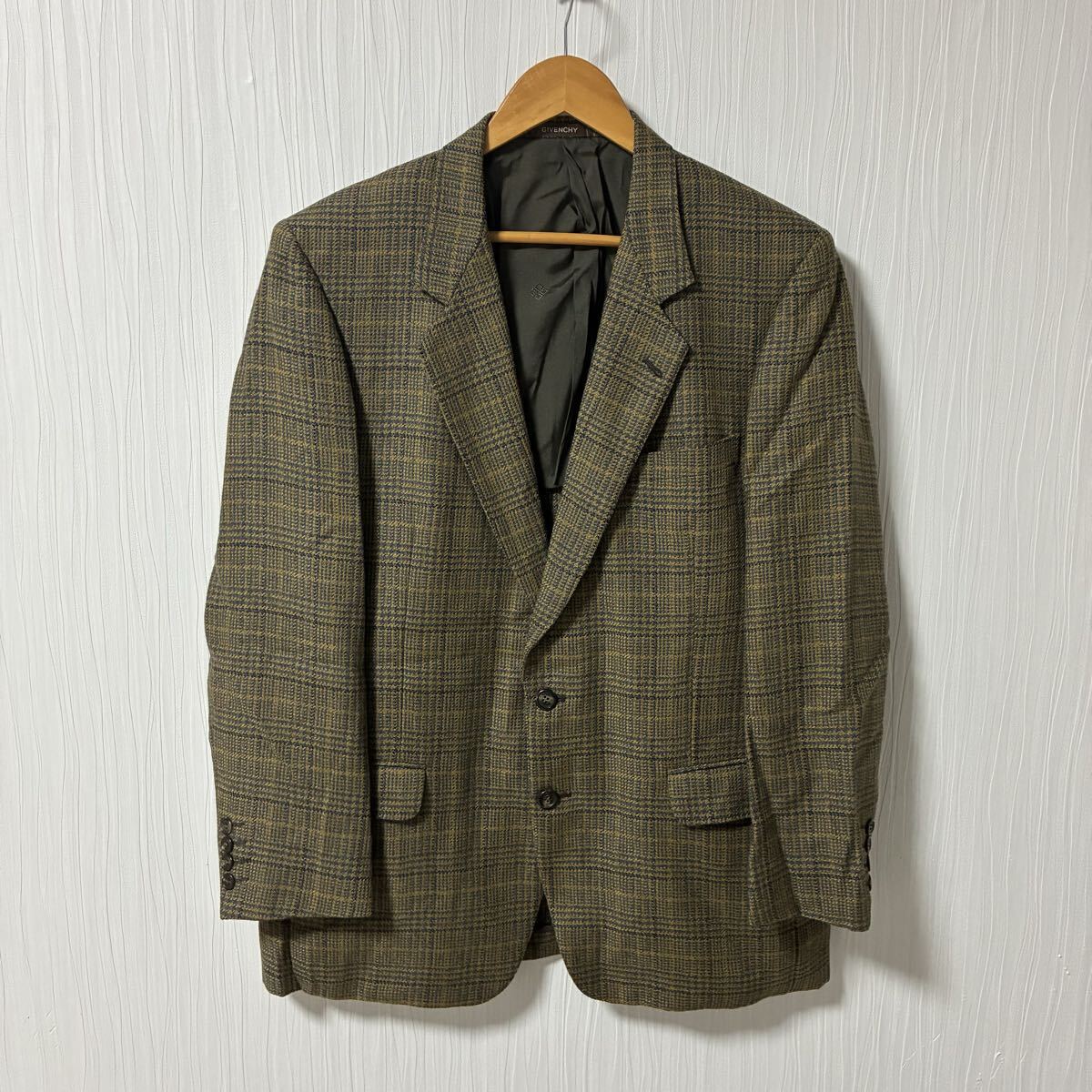 GIVENCHY ジバンシイ シングルジャケット 2B ノーベント 背抜き メンズ ブラウン系 テーラード ブレザー a1268拍卖
