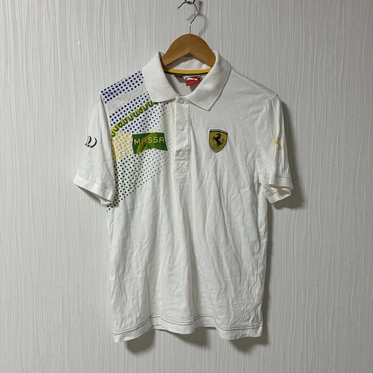 PUMA × FERRARI プーマ × フェラーリ 半袖ポロシャツ ホワイト メンズ サイズS(US)MASSA スポーツ a1269拍卖