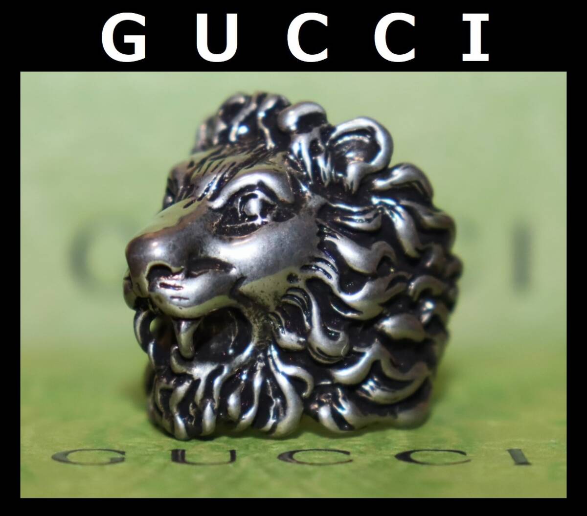 送料無料 即決【未使用】 GUCCI ★ ライオンヘッド リング 19号 ★ グッチ 指輪 398601 国内正規品 ショッパー付き 併拍卖