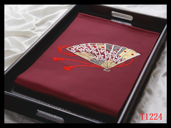 蔵【T1224】厳選美品 刺繍 檜扇紋 蘇芳色地 気品豊かに 正絹純金糸高級美術開き名古屋帯 ◇検簪着物袋帯和装小物帯締め拍卖