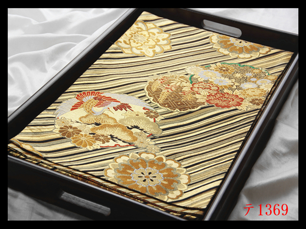 蔵【テ1369】西陣逸品 振袖可 雪輪花鳥紋 華やぎの品格 正絹純金糸六通高級美術袋帯 ◇検◇簪着物名古屋帯和装小物帯締め拍卖