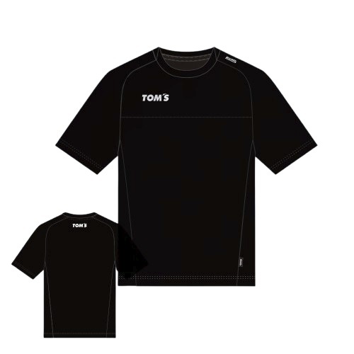【新品】 トムス 2025 チーム Tシャツ 半袖 ブラック TOM'S ロゴ入り サイズ:XL 黒 ファッション拍卖
