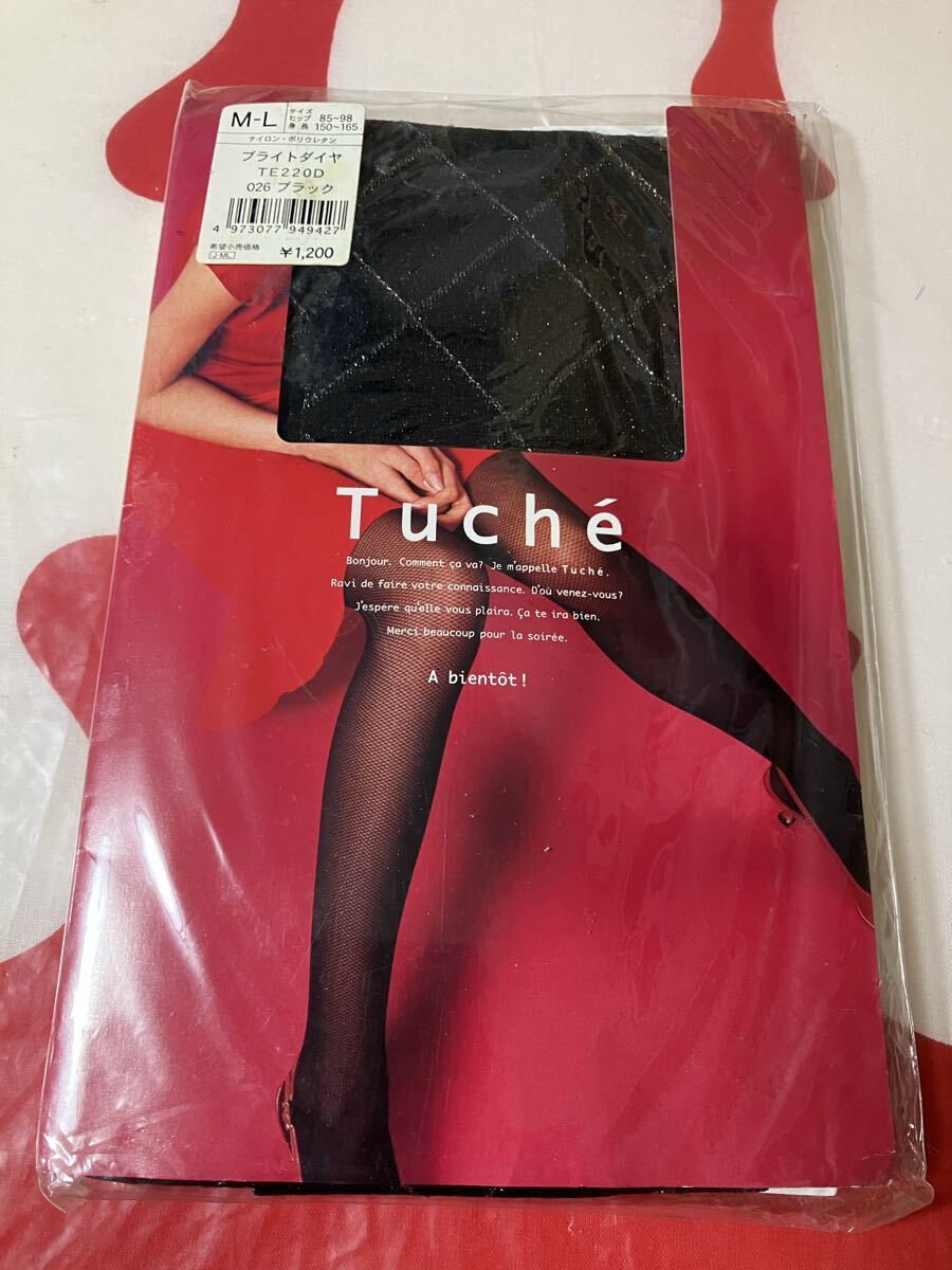 gunze tuche ブライトダイヤ M-L ブラック グンゼ トゥシェ パンティストッキング パンスト タイツ 光沢 黒 panty stocking tights拍卖