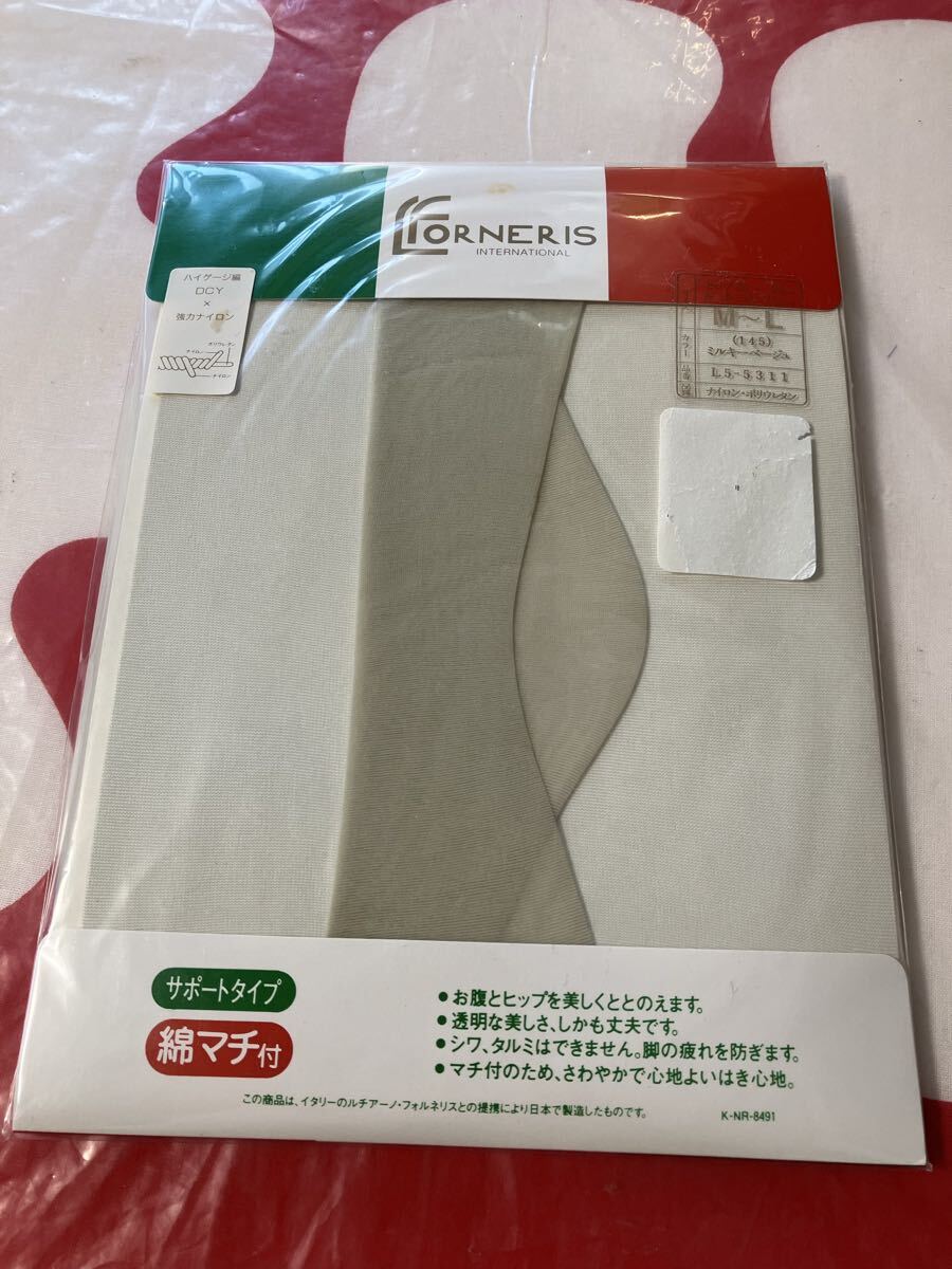LFORNERIS パンティストッキング サポート ミルキーベージュ 綿マチ ルチアーノ フォルネリス パンスト panty stocking 透明 美脚 M-L拍卖