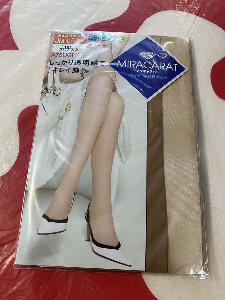 atsugi miracarat panty stocking 透明感 キレイ 脚 JM-L コスモブラウン アツギ パンスト パンティストッキング ゆったりミラキャラット拍卖