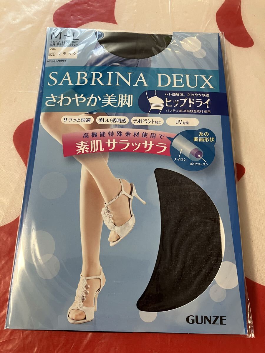 gunze sabrina deux さわやか美脚 ブラック パンティストッキング グンゼ サブリナ サラッと 透明感 ヒップドライ UV対策 pantystocking 黒拍卖