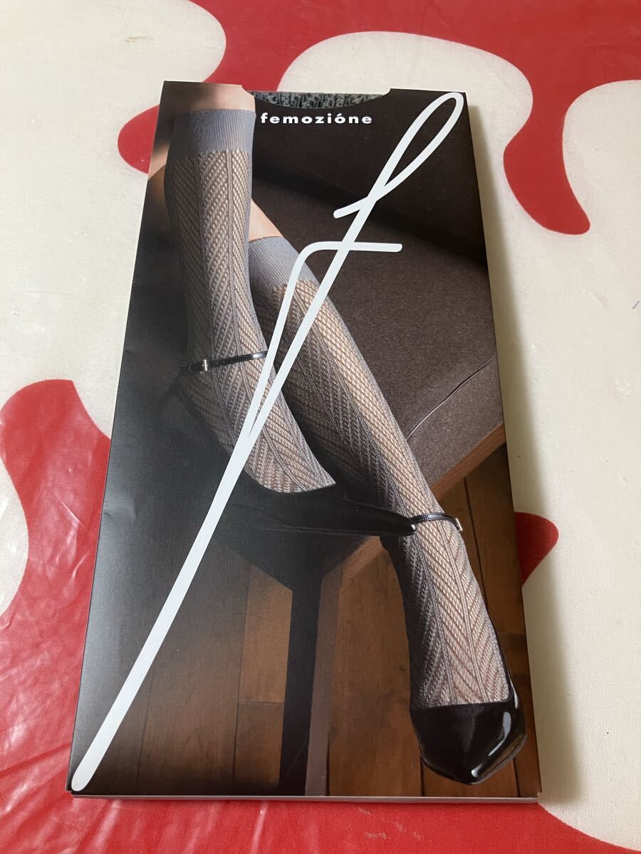 fukuske femozione 福助婦人 ハイソックス丈 アルぺッジオ グレーブラック 23-25cm high socks 柄 デザイン 模様 編み 網 つま先補強拍卖
