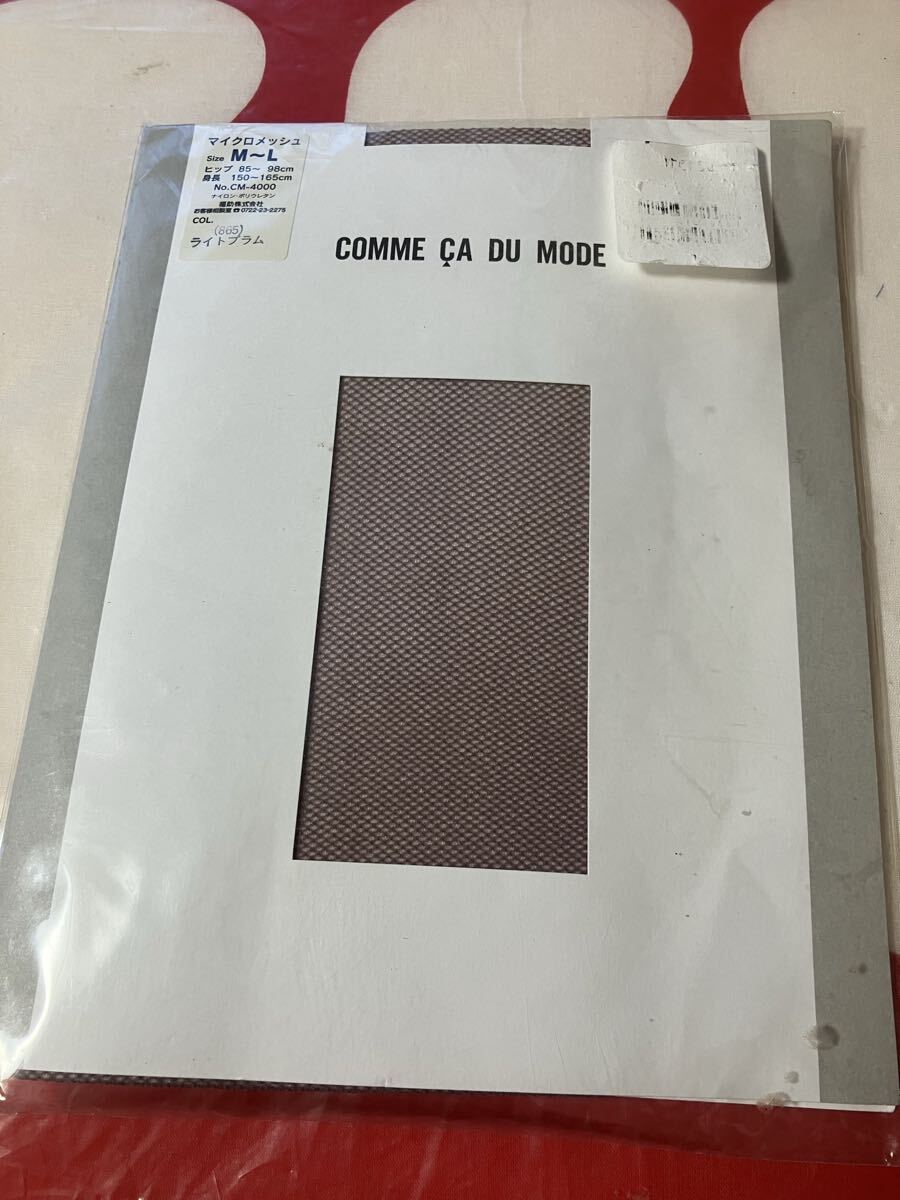 comme ca du mode M-L マイクロメッシュ パンティストッキング ライトプラム 福助 コムサデモード パンスト panty stocking 網 編み 模様拍卖