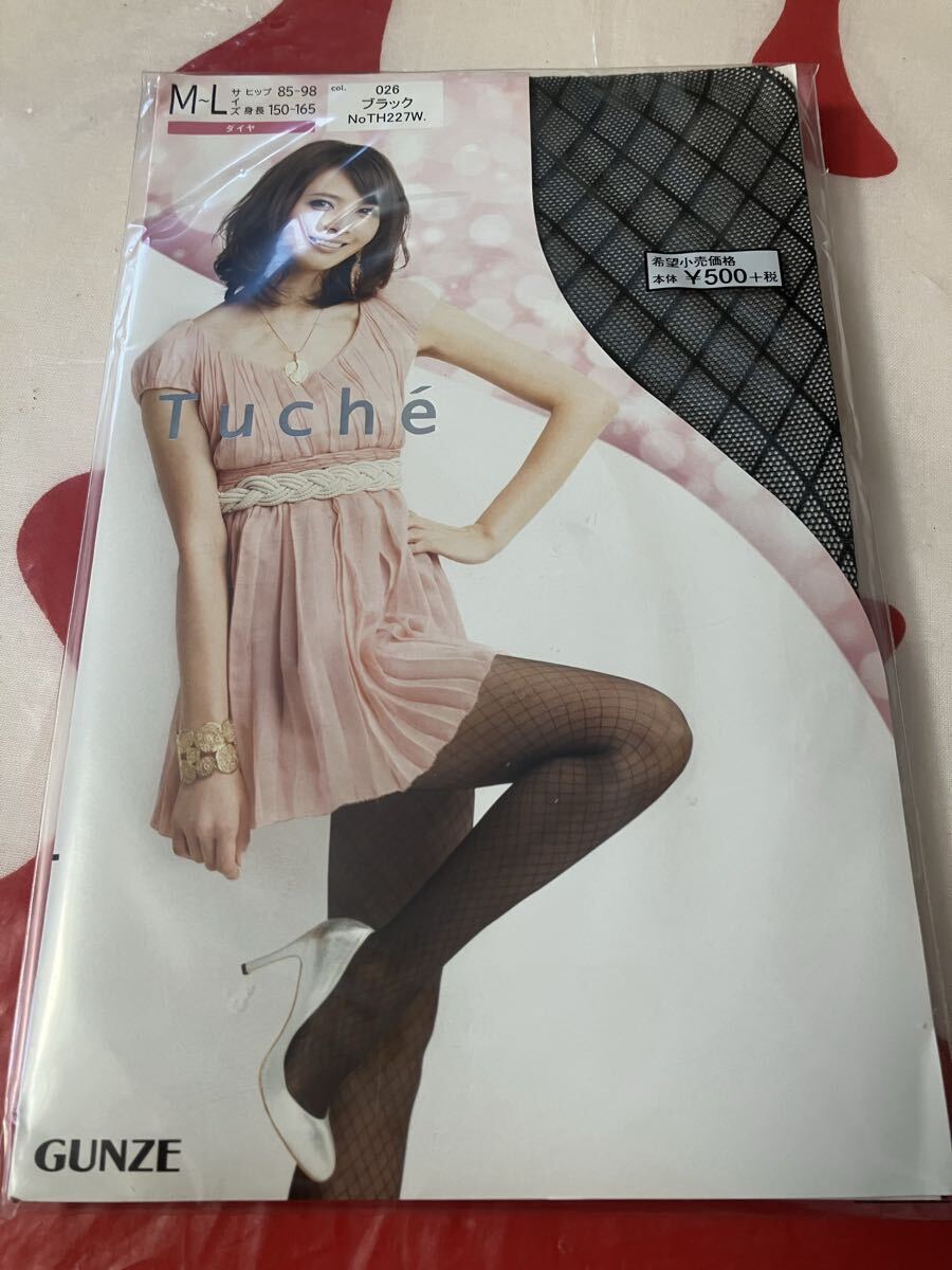 gunze tuche ダイヤ ブラック 黒 パンティストッキング グンゼ パンスト 柄 デザイン panty stocking トゥシェ 加藤夏希 模様 編み 網拍卖
