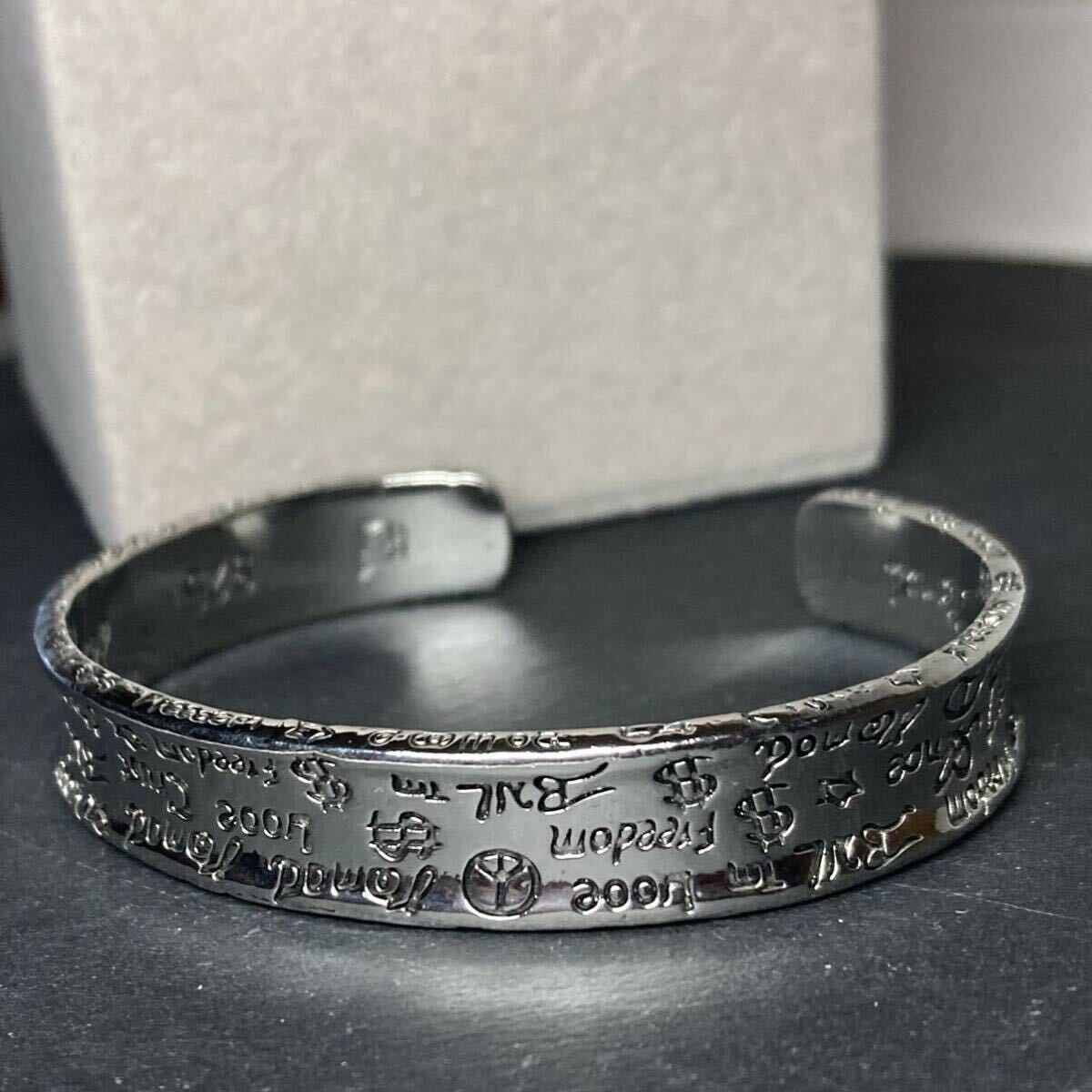 【匿名配送】ブレスレット バングル シルバー s925 英字 古代文字 メンズレディースヴィンテージ インディアンジュエリー ナバホ イメージ拍卖