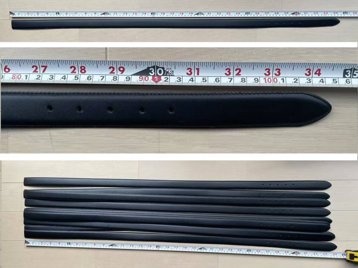 未使用 交換用ベルトのみ 2本まとめ 黒 全長約102~104センチ 5つのピン穴 巾約2.9センチ 厚み約4.5ミリ 3層表面が革、中間と裏は合革 LAST拍卖