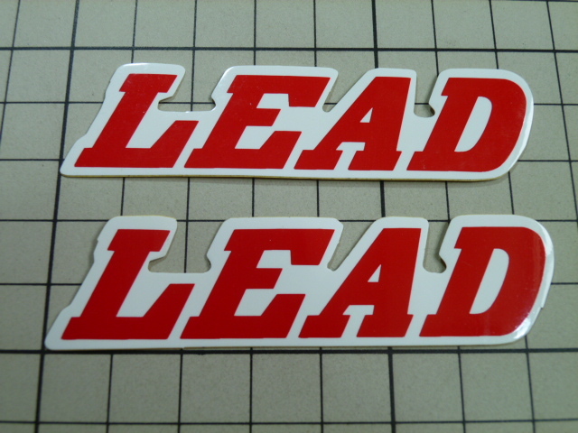 【希少】正規品 LEAD ステッカー 2枚 当時物 です(赤/75mm×20mm) レトロ リード工業拍卖