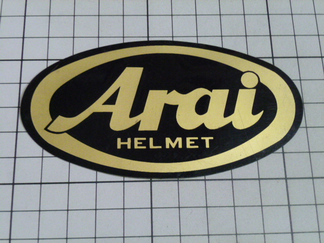 【希少】 Arai HELMET ステッカー 当時物 です(透明ベース.金文字 約109mm×58mm) アライ ヘルメット拍卖