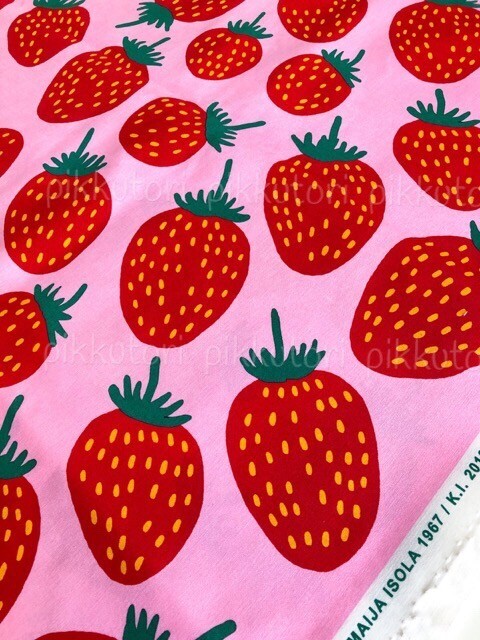 ★ 大判 Marimekko マリメッコ 生地 ファブリック PIENI MANSIKKA ピエニ マンシッカ ピンク赤 200cm ★拍卖