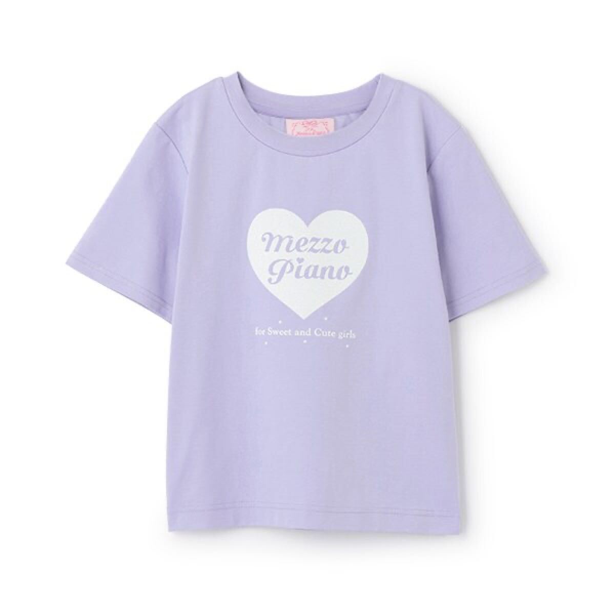 メゾピアノ新品新作タグ付き25th anniversary冷感キラキラハートロゴTシャツ160拍卖