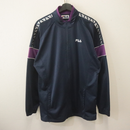 A709 2000年代製 FILA トラックジャケット■00s 表記XLサイズ ネイビー 紺 ポリエステル フルジップ アメカジ ストリート 古着 激安拍卖
